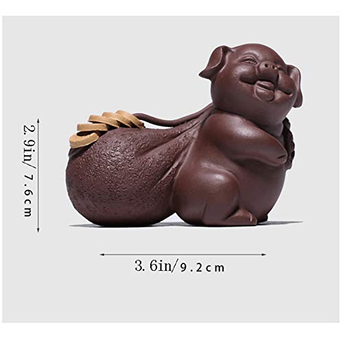 Statue de cochon en argile violette artisanale et résistante - 5