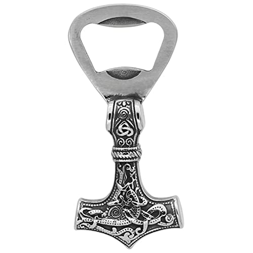 HCMA Stainless Steel Bottle Opener Odin Totem Titanium Steel Viking Viking Thor's Hammer Retro Beer Bottle Opener