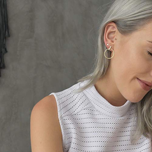 Circle & Bar Front Hoop Earrings | 18k Gold Plated Hypoallergenic Brass2