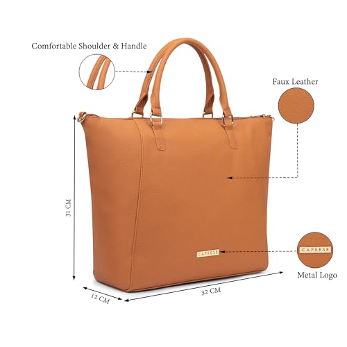 Image of Caprese Foxtail Large Satchel Bag for Women with Adjustable & Detachable Strap | Multiple Compartments | Versatile Shoulder, Crossbody & Handheld Bag for Work, Travel, and Everyday Use