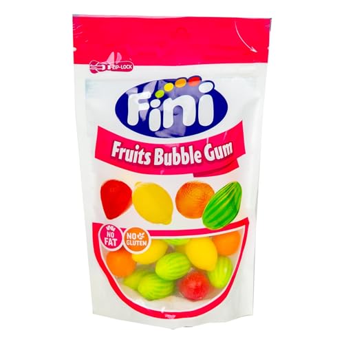 Fini Gomme à bulles aux fruits I Gomme à bulles aromatisée et en forme de fruit I 165 g