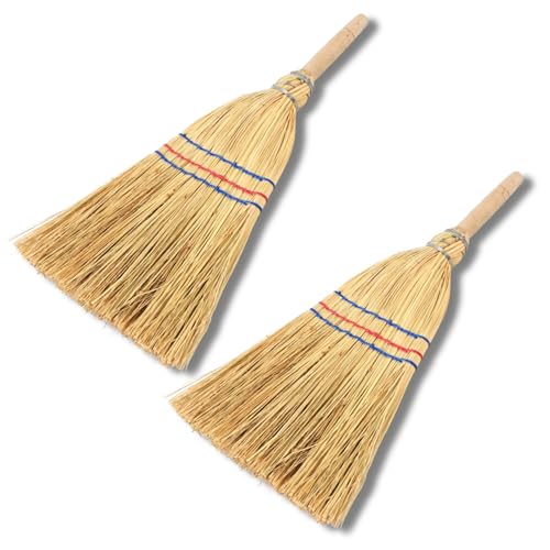 Novatool Lot de 2 petits balais de voyage avec manche court - 40 cm - Pour enfants - Idéal comme balai pour enfants et de camping