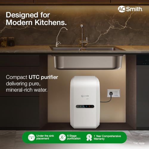 AO Smith Z2+ Water Purifier for Home with MIN-TECH | 5L Storage | 6-Stage Purification |100% RO | Under The Counter view 2
