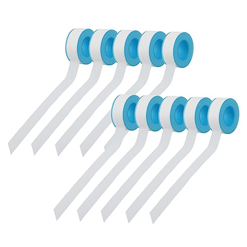 SOLUSTRE 10rolls PTFE Seal Tape Plumbing Tapes for Fittings and Pressure Gauges High Temperature Resistant for Home and Industrial Use