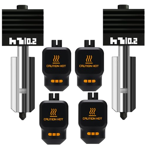 Image of 2-Pack Upgraded 0.2MM Hotend kit for Bambu lab P2S /H2D /H2S（with 4 Silicone Socks）, Extruder Include Hardened Steel Nozzle and electroplated Heating Block for bambus 3D Printer Accessories