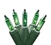 Set of 35 Green Mini Christmas Lights - Green Wire