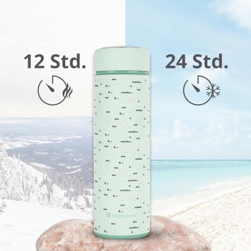 KikkaBoo Thermoskanne Baby Unterwegs SAVANNA, 500 ml Edelstahl, Lekfrei mit Teesieb, Für Heiße und Kalte Getränke… – Ansicht 2