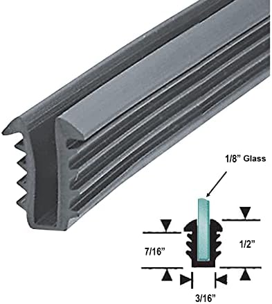 Gordon Glass® Gray Shower Door Replacement Glazing Vinyl for 1/8" Glass - 18 ft