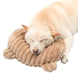 Jiupety U-förmiges Hundekissen waschbares Kuschelkissen, Orthopädisches Kissen, Spielzeug-Kissen für mittelgroße Hunde mit Nackenstütze für erholsamen Tiefschlaf, Braun, Größe L