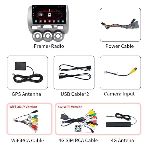 Radio coche 2 DIN con Airplay y manos libres Bluetooth para Honda Fit 2002-2007 7