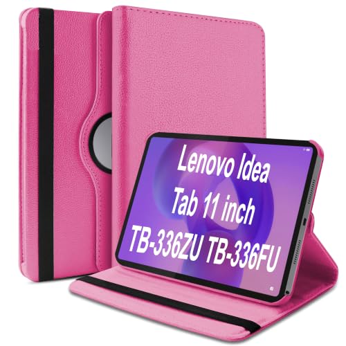TGK 360 Rotatable Flip Cover for Lenovo Idea Tab 11 inch Case 2025 TB-336ZU TB-336FU (Hot Pink)