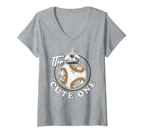 T-shirt Star Wars BB-8 femme col V vêtement geek coton imprimé portrait