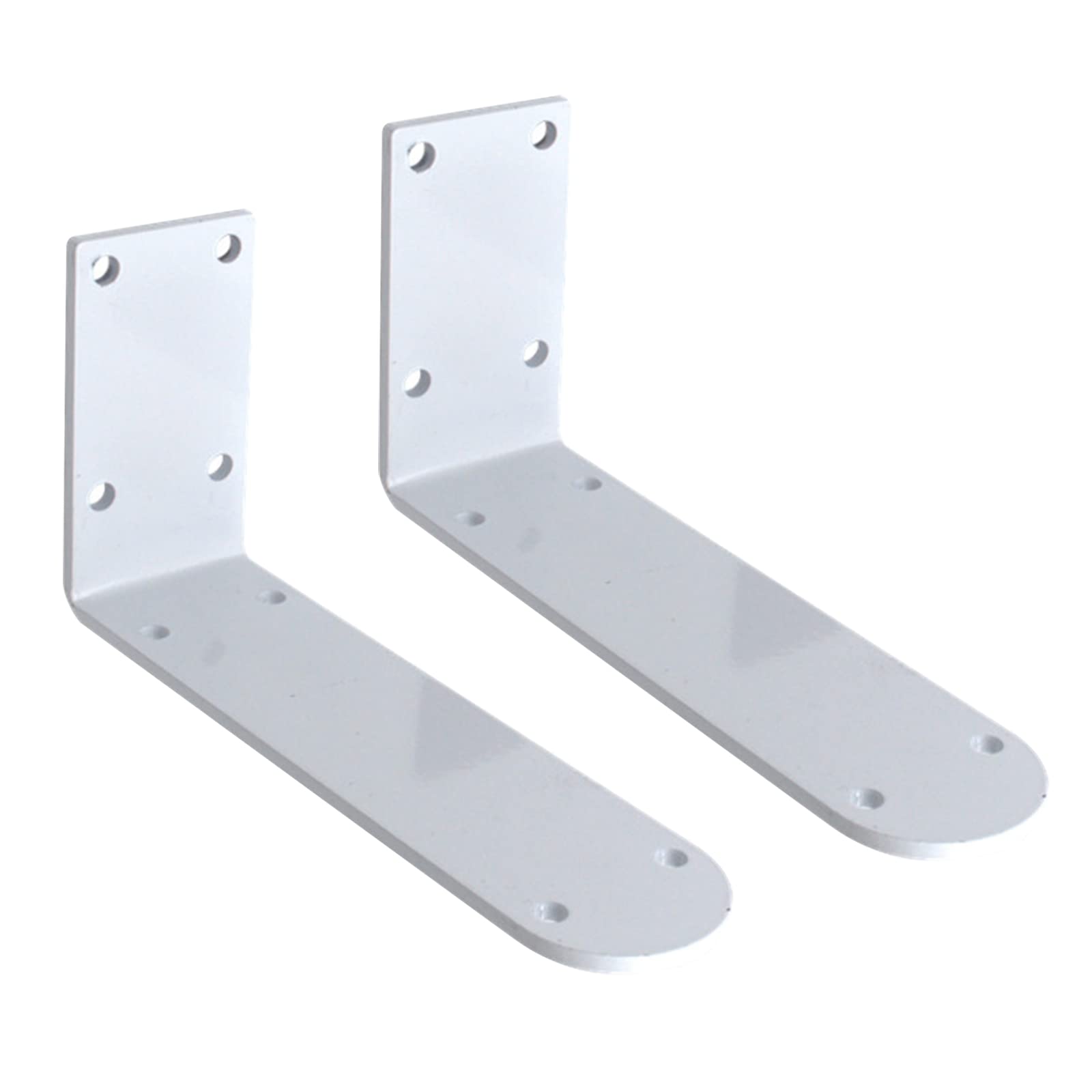 Staffe per Mensole Bianche Pesanti Carica 150KG Supporti per Mensola Industriali a Forma di L da 2 Pezzi Reggimensole a Parete in Metallo, Allarga e Addensata (235mm/9.3in)
