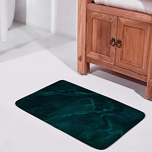 Tapis de salle de bain absorbant et antidérapant vert foncé - 4