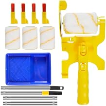 Paint Edger Roller Brush Kit Clean-Cut Wall Paint Roller Handheld Paints Edger Combo Set Trimming Color Separation with Extension Pole and Tray for Window Door Wall