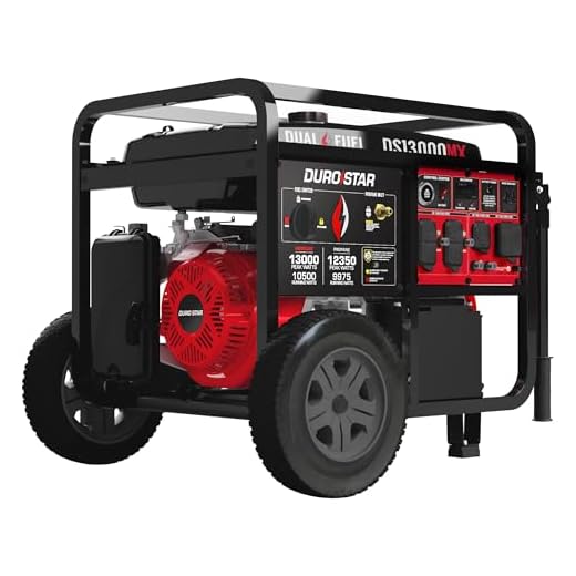 DuroStar DS13000MX 13,000-Watt 500cc Dual Fuel Portable Generator - Gas and Propane, Remote Electric Start, Whole Home Power Backup, Transfer Switch Ready, RV & Emergency Ready