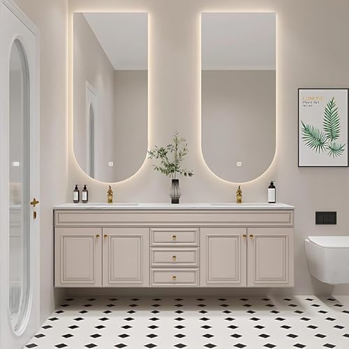 ZGNBSD Modern Bathroom Vanity - with Sink and Anti-Fog Mirror