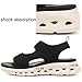 UBFEN Womens Walking Sandals Comfortable Lightweight Stretch Slip On Breathable Soft Cushion Wedge Casual Beach Travel Summer Black Size US 10
