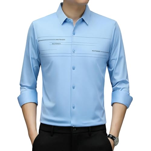 Chemise ajustée homme haut de gamme à manches longues imprimé lettres