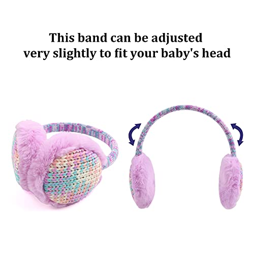 Winter Earmuffs For Kids Outdoor Boys Knitted Ear Cover Plush Toddler Girls Ear Warmer 3-8 Years (Purple) #TOP3