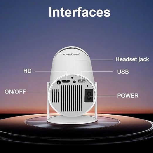Image of Krisons Zytel-003 Smart LED Projector with Free 20 Watts SoundBar,1080p HD Resolution, Rotatable Design, Built-in Streaming Apps(Netflix etc.), 3500 Lumens, Screen Mirroring,1+16GB,Android+BT+WiFi
