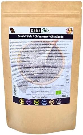 Dalia - Semi di Chia Bio 1kg | Ricchi di Omega-3 e Fibre | Senza Glutine | Vegan | Superfood Naturale | Qualità Premium — foto principale