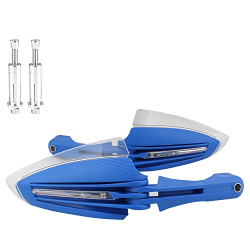 Image of AllExtreme EXTP41B 7 /8 inch 22mm Bike Hand Guard with LED Light Turn Signal Indicator Universal Handle Protector Shield Handlebar Protection Gear Extra Durable (Blue)