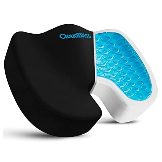 CloudBliss Gel Seat Cushion - Non-Slip Ergonomic Gel & Memory Foam - Coccyx,Tailbone,Sciatica & Back Pain Relief - Office Chairs,Car Seat,Wheelchair Cushion(Black)