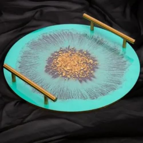 Image of R H Lifestyle Silicone Round Art Coaster Mould for Resin Art Epoxy Casting Mould Tray Photo Frame Mold Coaster 24 Inch