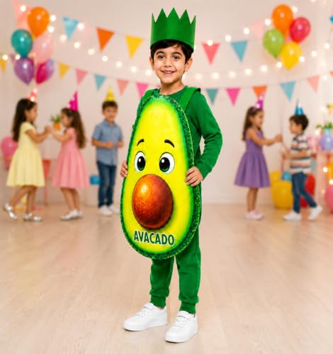 Image of Raj Costume Kids Fruit & Vegetable Fancy Dress Costume | Soft Felt Fruit and Vegetable Cutout Costume for Boys & Girls | School Annual Function