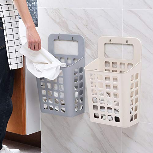 Aland Sucker Hollow Plastic Laundry Basket Toy Dirty Clothes Container Home Organizer Light Gray