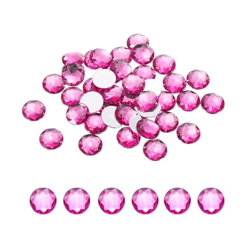 Image of MECCANIXITY Flat Back Round Acrylic Rhinestones,20mm Rose Red Flatback Crystal Rhinestones for Crafts Clothes Shoes DIY Decoration Gifts 50Pcs
