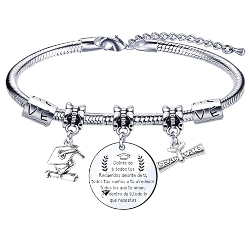 YZLPLP Regalos de Graduación Pulsera Graduado Mujeres Regalos inspirados para ella Él Estudiantes Graduados Clase de escuela secundaria para pulsera de graduación Recuerdo de estudiante graduación (1)