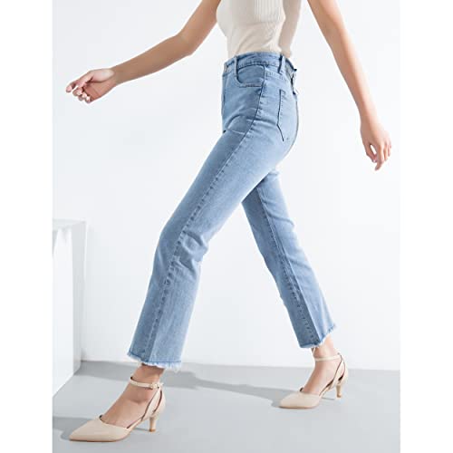 fereshte Women's Closed Pointed Toe Heels Ankle Strap Hollow Out D'Orsay Kitten Heel Dressy Pumps2