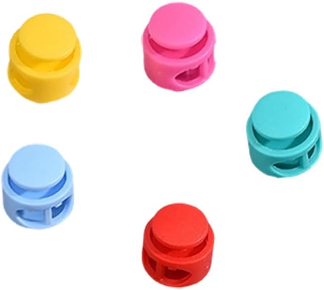100pcs Plastic Spring Cord Locks for Drawstrings Double Hole Fastener Slider Toggles Clip,Mixed Color - Image 3
