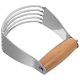 HOLIDYOYO 不錆鋼製打粉器 生地とバター混ぜ込み用ベーキング用品 木製ハンドル付き 粉混合とカットに キッチン製菓道具