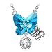ANGEL NINA Swarovski Crystals Necklace for Women Blue Butterfly Necklace for Women Necklace Gifts for Mom Women Sisters Girlfriend Grandma Birthday Valentine's Day for Wife her