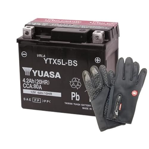 台湾ユアサ YTX5L-BS+バイクグローブセット バイクバッテリー 液入済 長寿命・保証付き STX5L-BS GTX5L-BS FTX5L-BS KTX5L-BSに互換