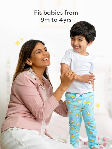 Image of superbottoms Diaper Pants | Cotton Baby Cotton Pants with Attached Padded Underwear | Ideal for Diaper-Free Time, Outings & Potty Training | Unisex | Soft Fit