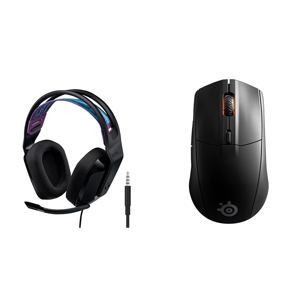 Logitech G335 Auriculares con & SteelSeries Rival 3 Wireless - Raton