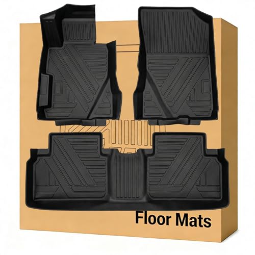 Floor Mats Compatible with 2006-2011 Honda Civic Sedan，All Weather Waterproof Durable Anti-Slip Odorless Custom-fit Front Rear Rows Full Set Carpet Protection TPE Liner