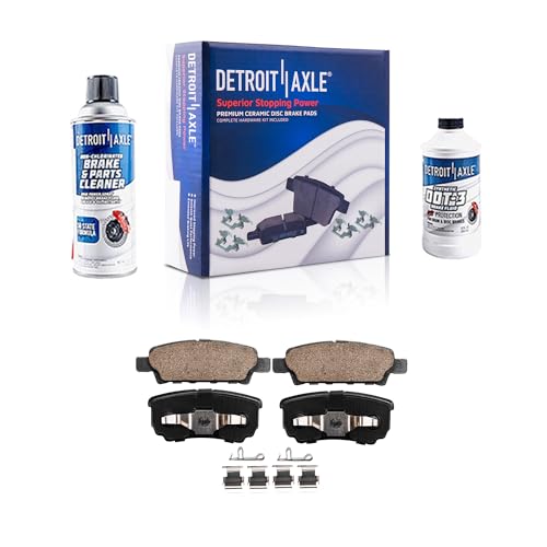 Image of Detroit Axle - Rear Brake Pads for Chrysler Sebring 200 Dodge Avenger Caliber Jeep Compass Patriot Mitsubishi Lancer Outlander, Ceramic Brake Pads w /Hardware Replacement