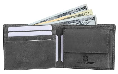 Image of WildHorn Rfid Protected Leather Wallet For Men, Grey Hunter
