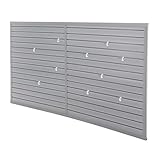 Slatwall Panel Wall Storage Systems, 10 with Panels4 x 8ft Slat Wall Paneling Garage Wall Organizer, Industrial Strength Storage， Heavy Duty Wall Mounted PVC Wall Rack (Charcoal Dark Grey ) (8X4FT)