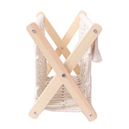 Revistero bohemio de 331826 cm, de macramé boho, revistero de madera, para libros, periódicos, mantas, decoración de oficina en casa - imagen 3