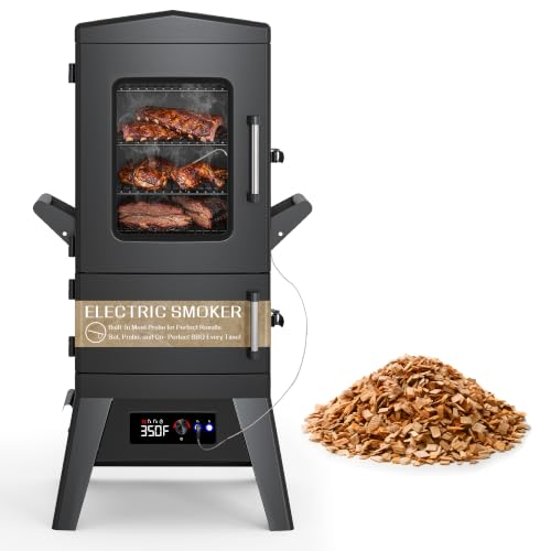 Large Vertical Electric Smoker Grill – 633 sq in | 4-Rack BB...