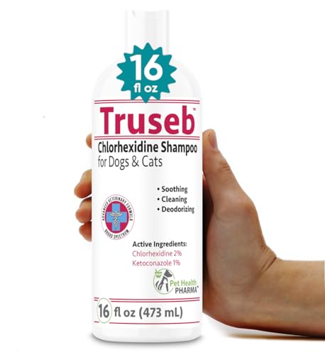 Truseb Chlorhexidine Shampoo for Dogs Cats & Horses with Aloe Vera - Medicated Antibacterial...