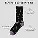 NUGUSP Women's Floral Pattern Crew Socks, 3 Pairs Soft Cotton Artistic Jacquard Knit Socks Trendy Fashion for All-Season Wear (3 Pairs - A)