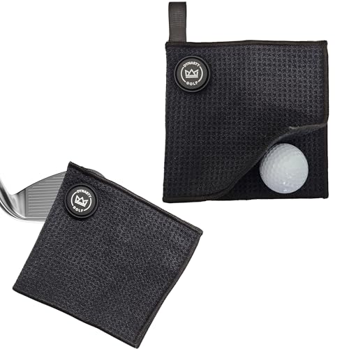 Image of Small Magnetic Golf Towel - Golf Ball Towel Small Golf Greens Towel - Golf Ball Cleaner Towel for Around The Greens - Golf Pocket Towel and Magnet Golf Hand Towel