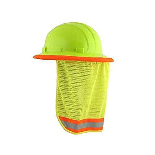 3/PACK - Neck Sun Shield For Hard Hats Hi Visibility Mesh - Hi Viz Lime